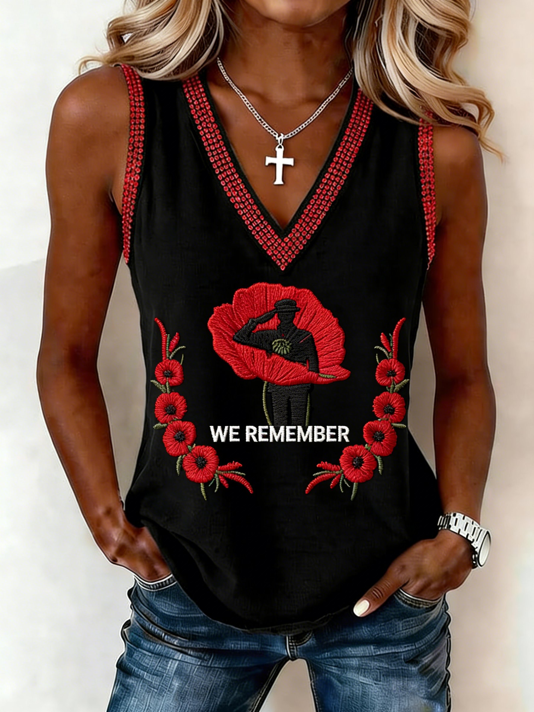 Women's Commemorative Printed Tank Top (In Honor of the Fallen)