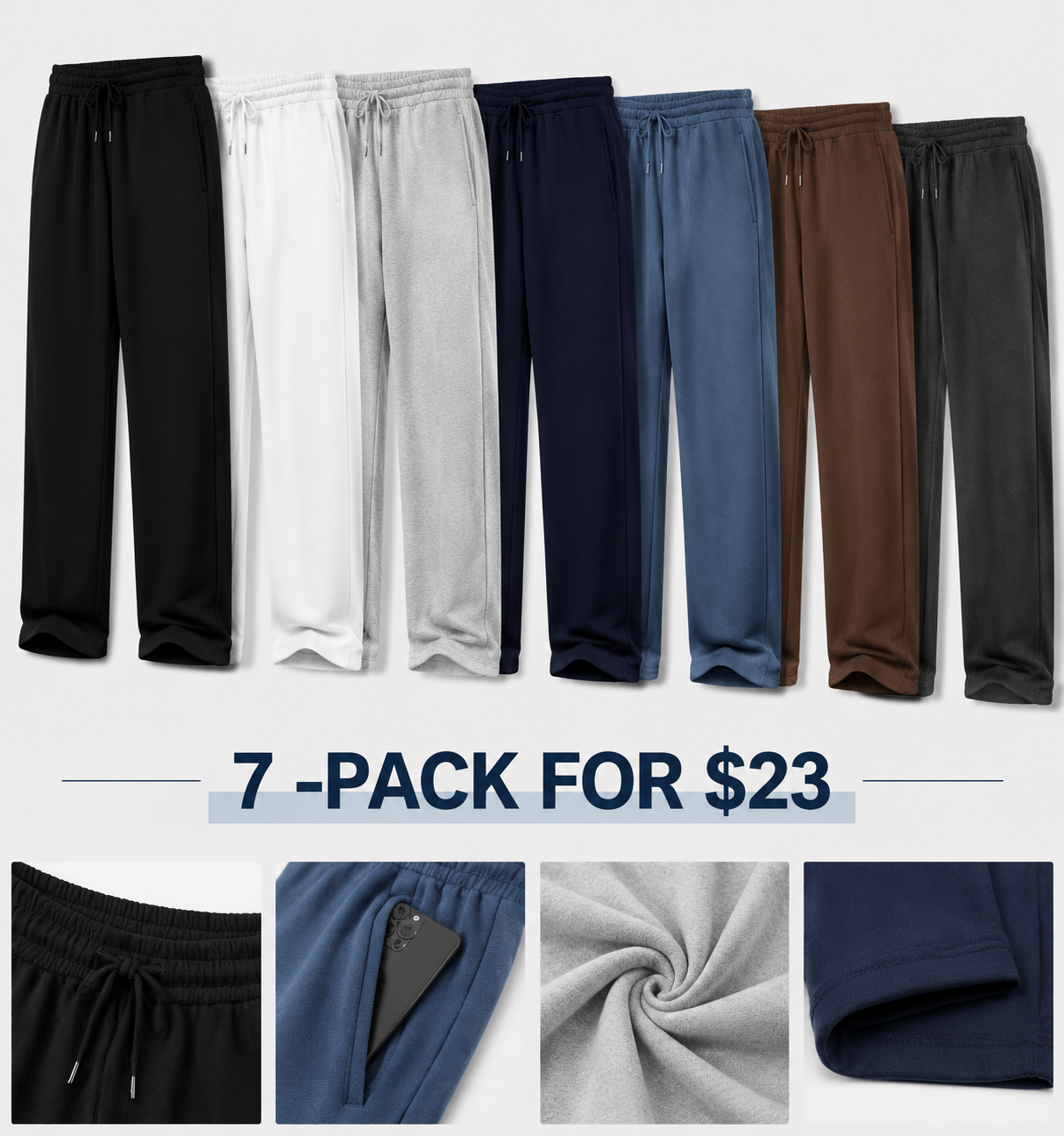Men’s Heavyweight Fleece Open-Bottom Sweatpants – Classic Relaxed Fit Joggers (XS–5XL)