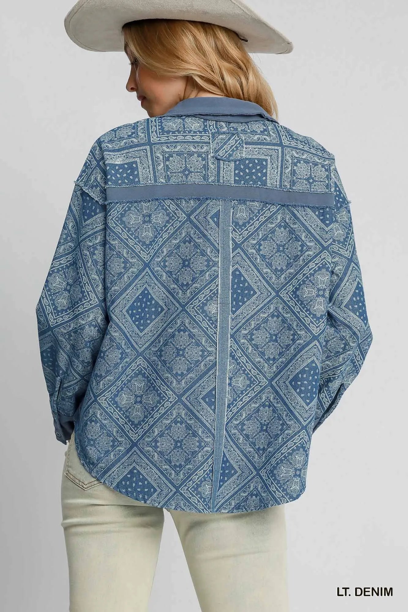 Print Denim Shirt Jacket