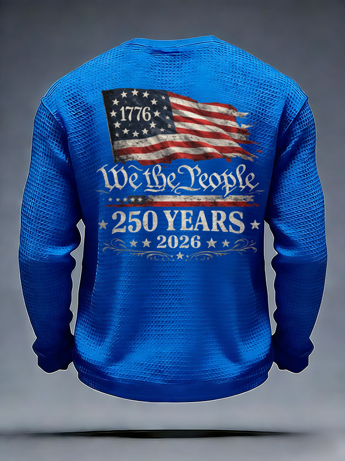 Unisex 250Th Anniversary Celebration Waffle Round Neck Long Sleeve T-Shirt