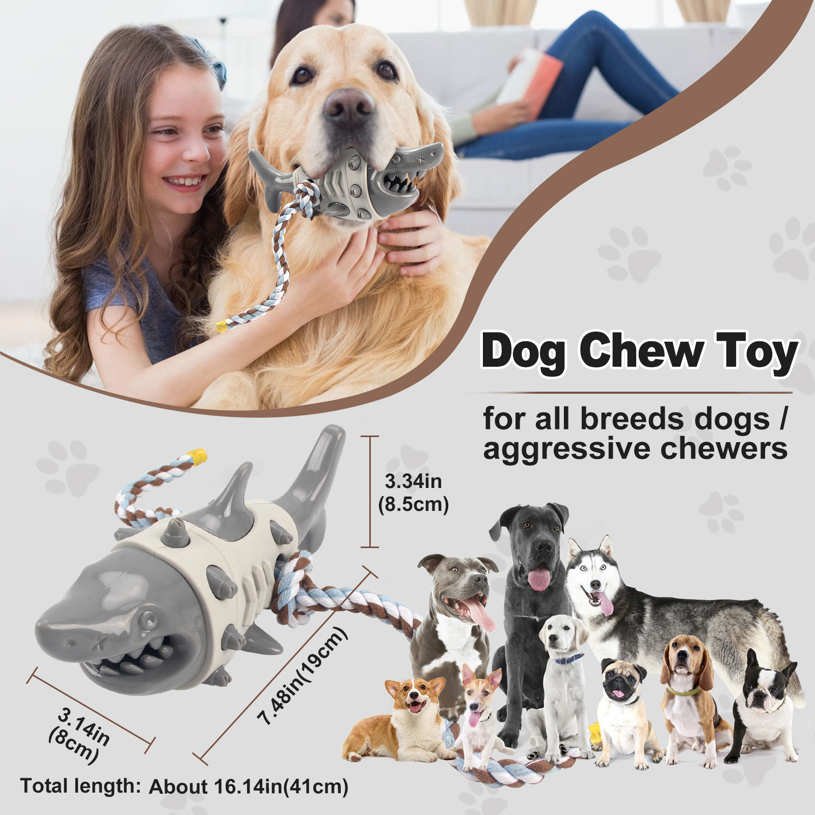 Shark Dog Toys For Aggressive Chewers