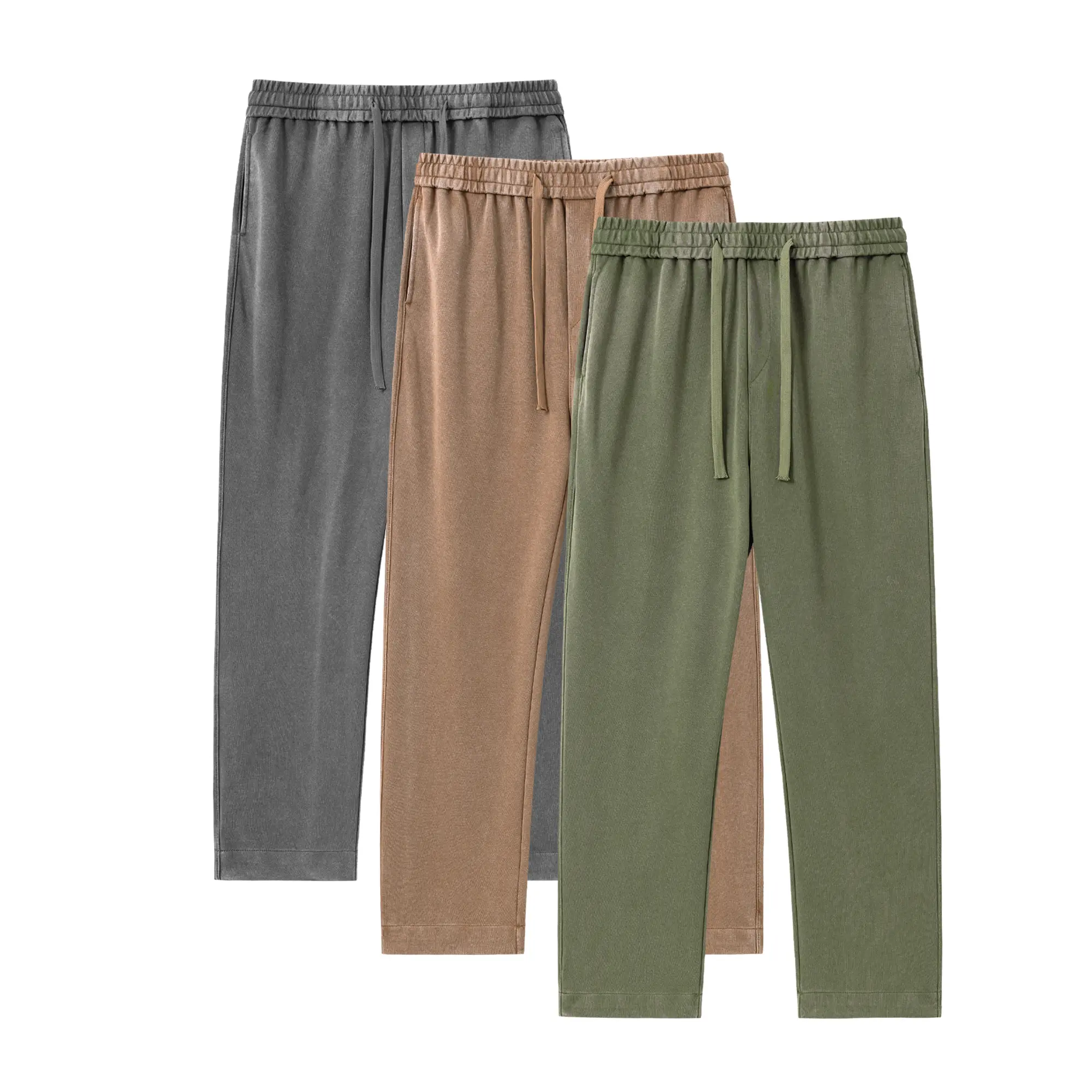 Unisex 4-Pack Acid Wash Cotton Sweatpants – Solid Color Athletic Casual All-Season Bottoms