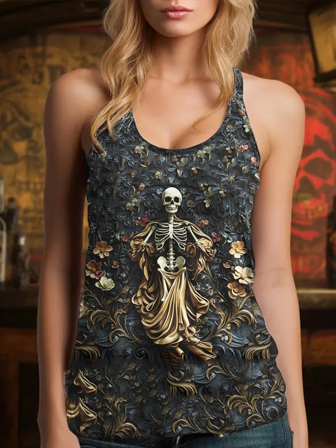 🔥HOT SALE🔥Women's Gothic Dark Print Casual Vest