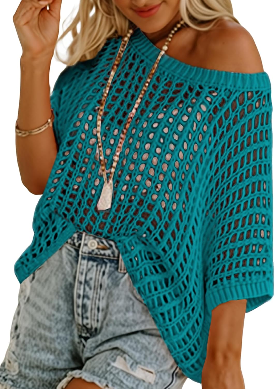 Women's Summer Crew-Neck Short-Sleeve Knit Top