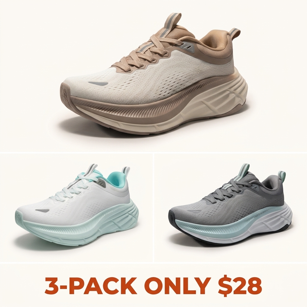 Women's Walking/Running Shoes — Cushioned Comfort, Breathable & Stylish