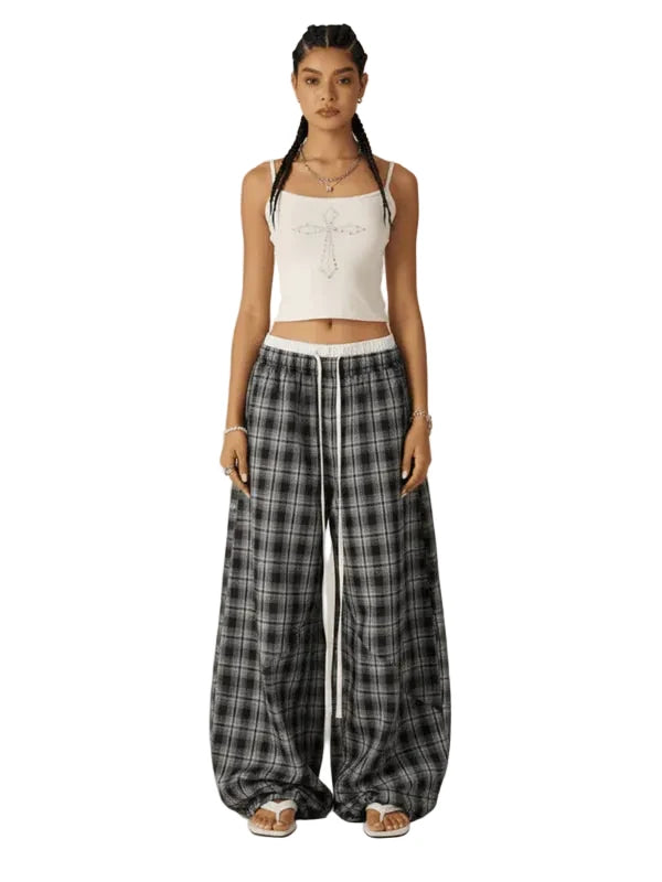 AELFRIC EDEN: BAGGY PLAID SWEATPANTS Clearance Sale