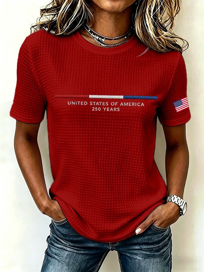 Women's United States 250TH Anniversary Print Waffle T-shirt