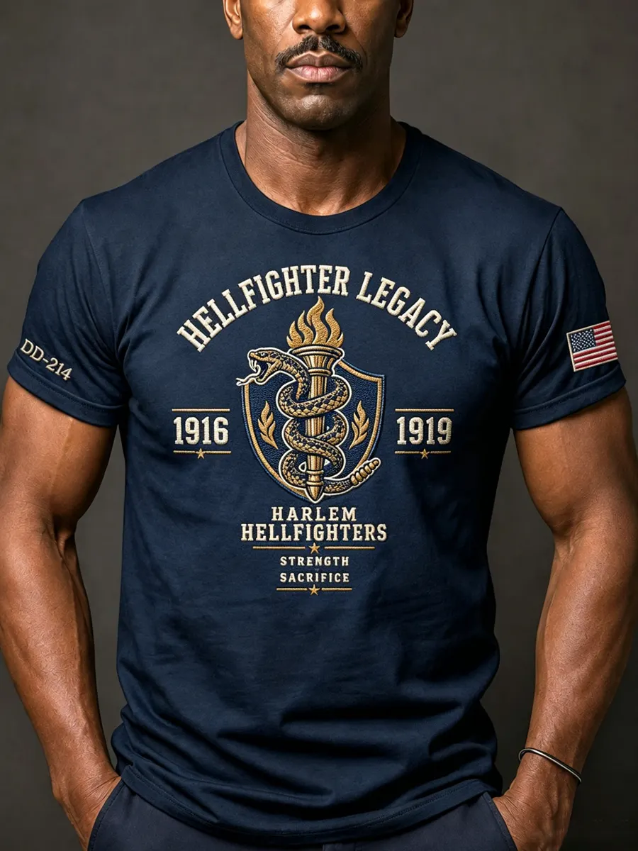 Retro Harlem Hellfighters  Art Print Men's Casual T-Shirt