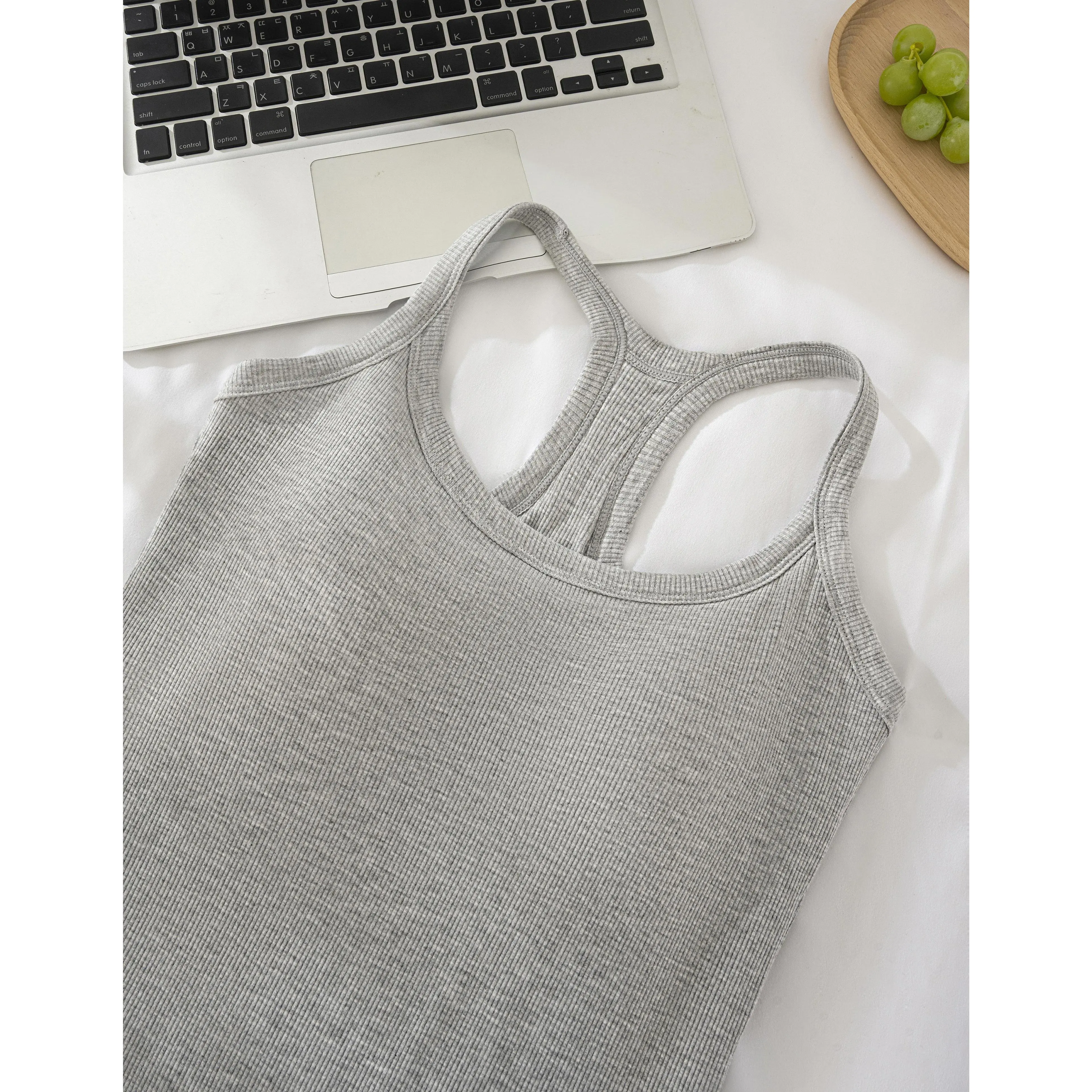Women's Ribbed Built-in Bra Tank Top