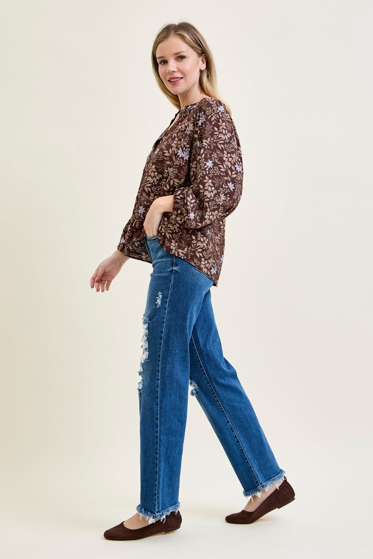 Brett Distressed Dad Jeans