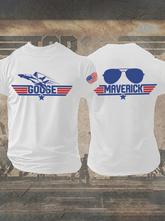 Men's Retro Goose And Maverick Print T-Shirt