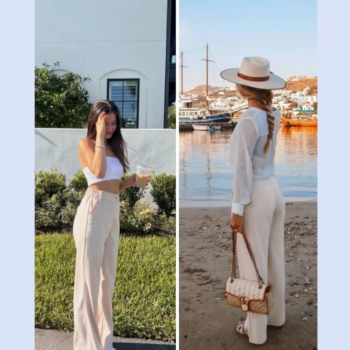 Tanming Women's Cotton Linen Bottoms - High-Waisted, Wide-Leg, Button-Up Pants, Minimalist Basic Breathable Fabric, Casual Loose Comfy Summer Beach Trousers