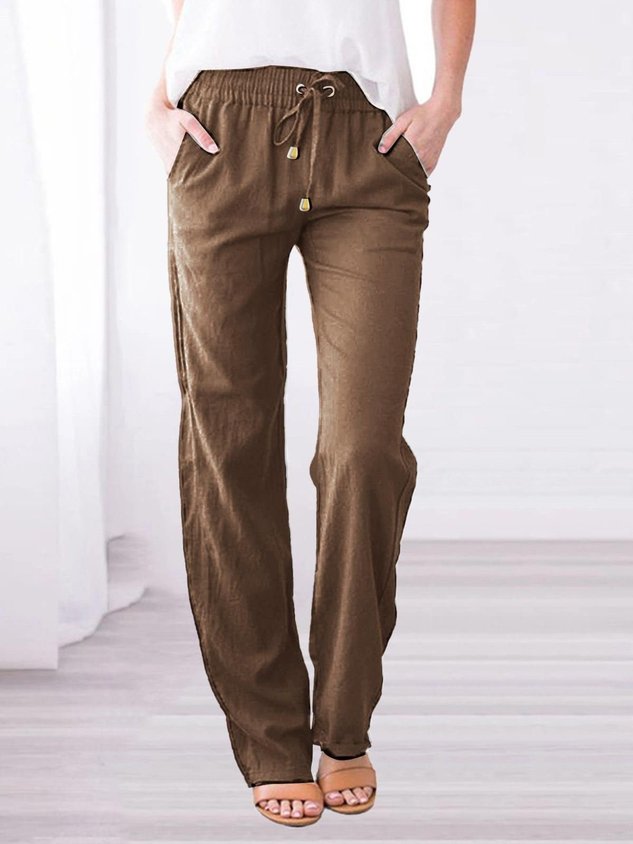 Cotton Regular Fit Casual Plain Pants
