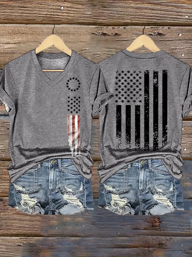 Women's Vintage USA 250th Anniversary One Nation Under God Print Casual T-shirt