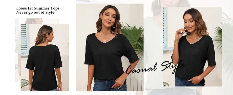 Women's Soft Solid Color Vneck Tshirt (Less than $3 each!)