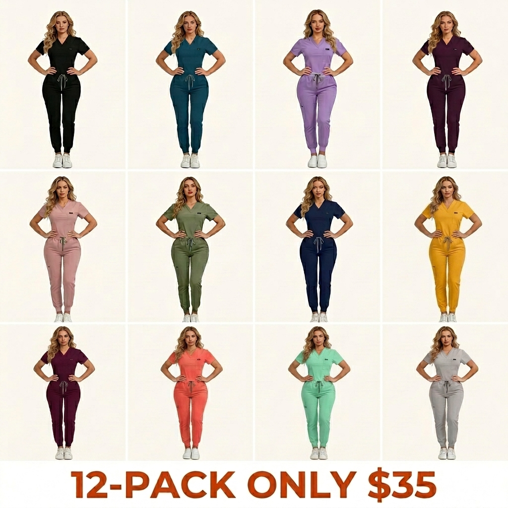 Women's Medical Scrub Uniform Set