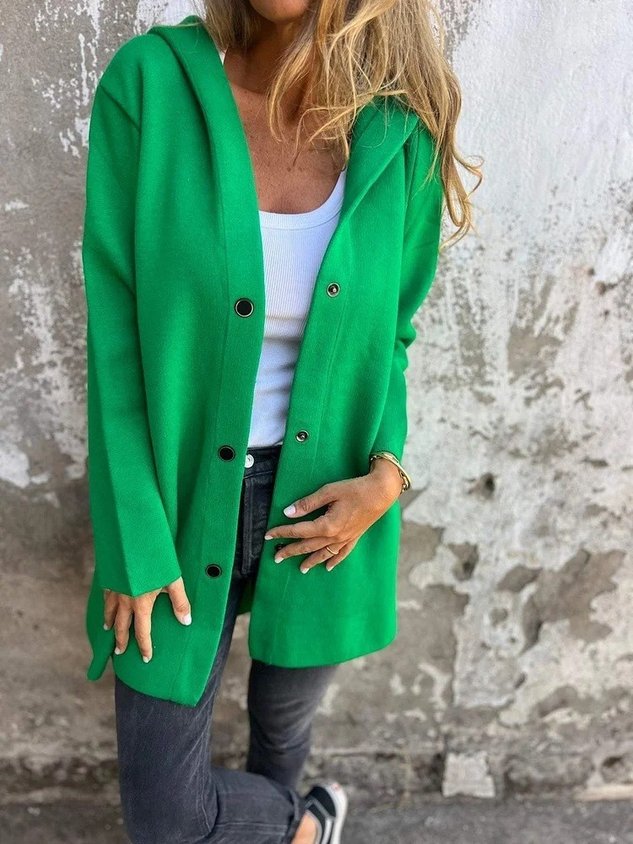 Buckle Basic Plain Hot Selling Casual Hooded Solid Color Three-piece Single-breasted Patchwork Jacket