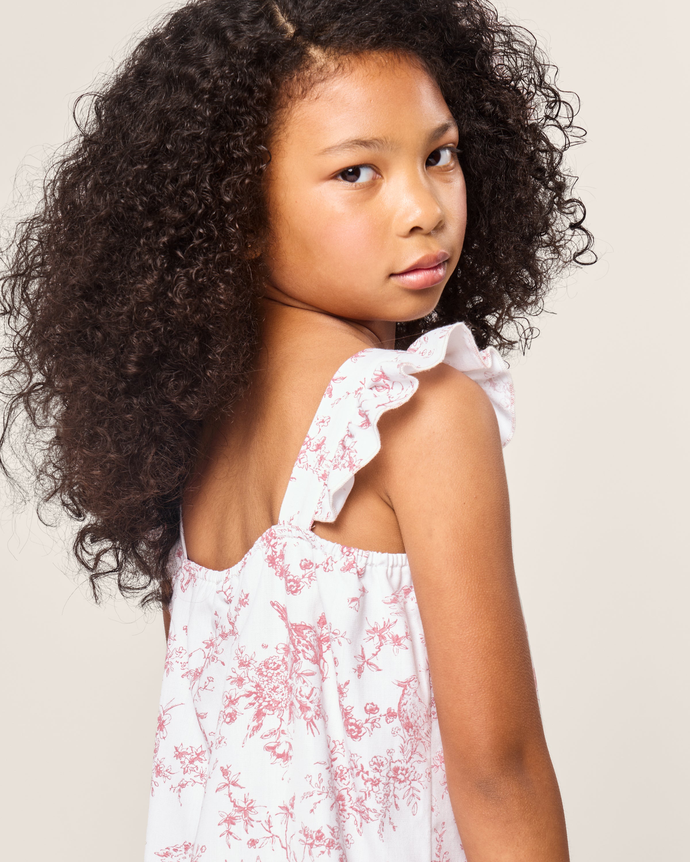 Girl's Twill Clara Short Set in Pink Timeless Toile