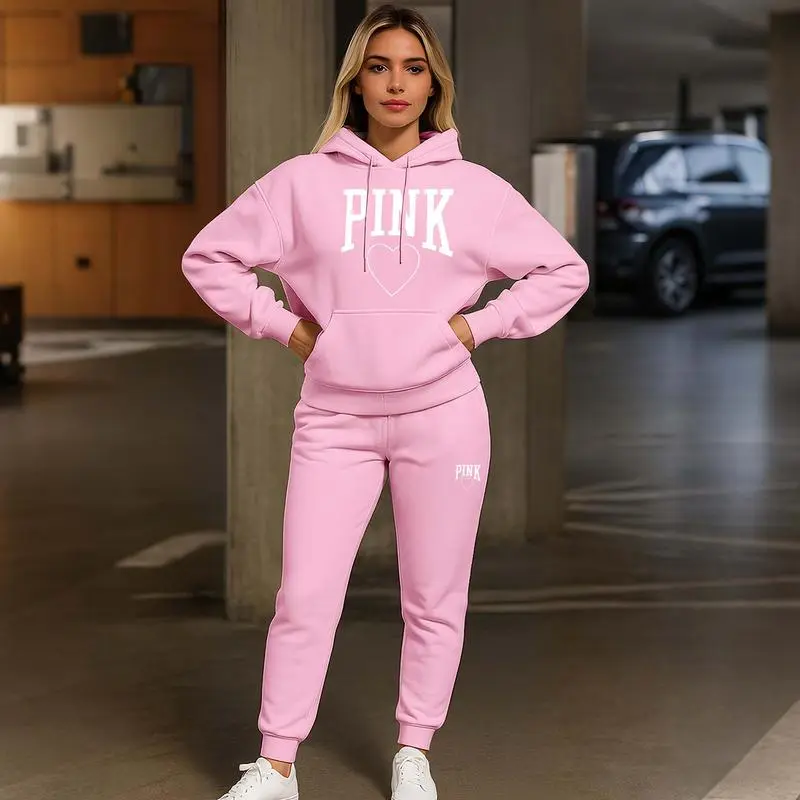 Women's Printed Hoodie & Drawstring Sweatpants