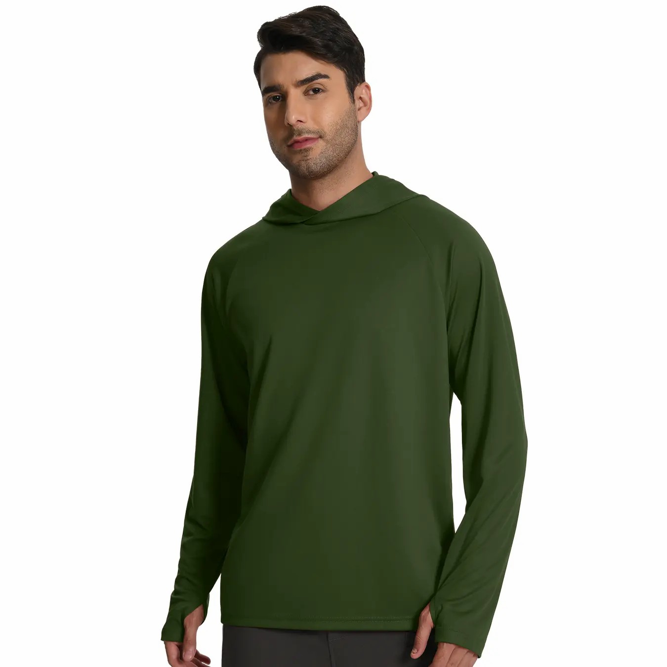 Men's 5-Pack Sun Protection Hoodie – Breathable Long Sleeve Rash Guard for Fishing & Swimming