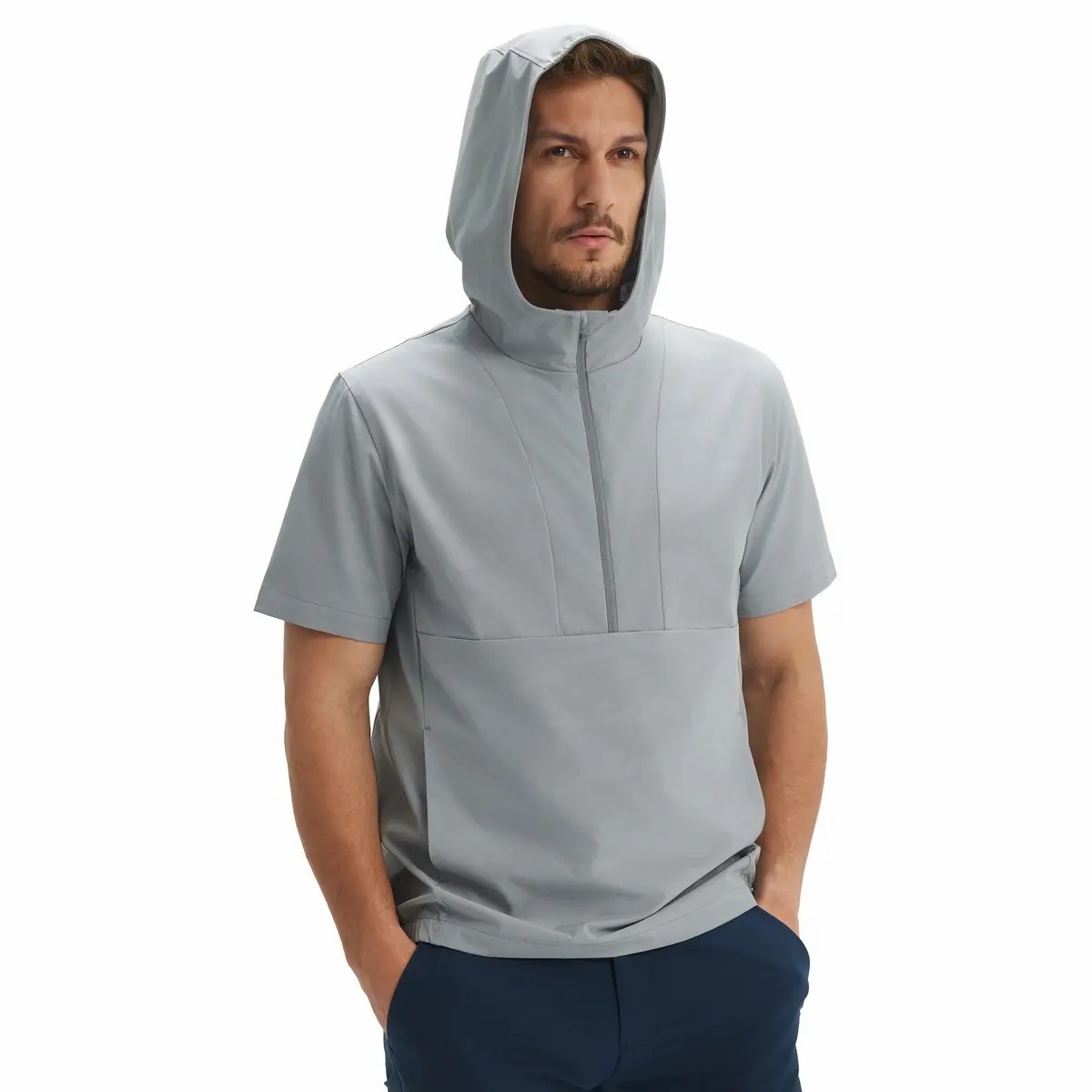 Men's Short Sleeve Hoodie – Lightweight, Water-Resistant, Sun-Protective Golf Hoodie