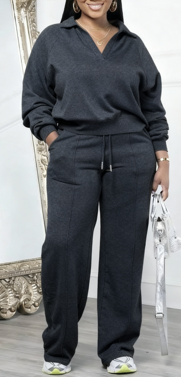 Women's Solid Color Casual Set