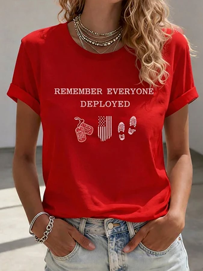 Women's Red Friday Print T-Shirt