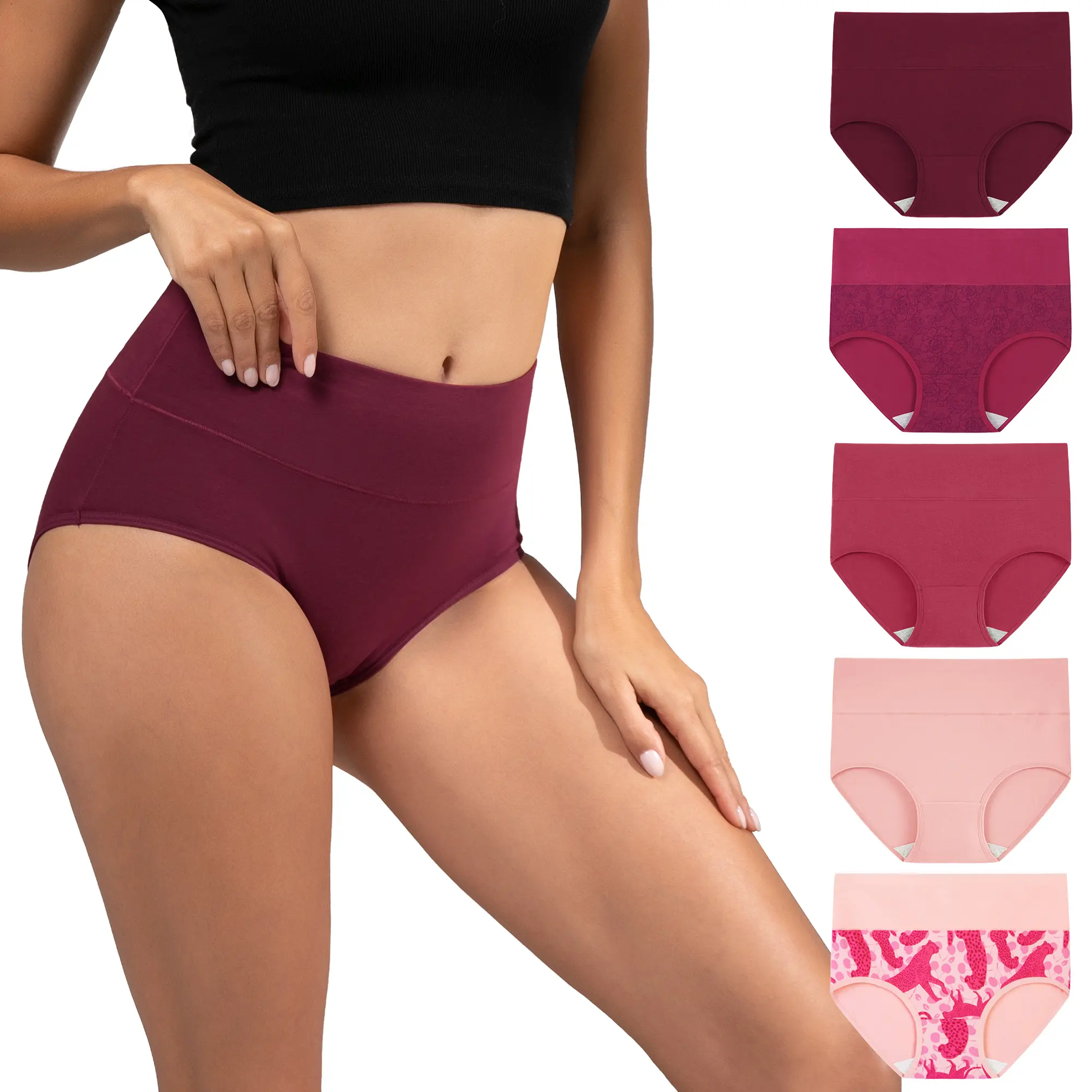 Women's High-Waisted Cotton Panties (5-Pack)
