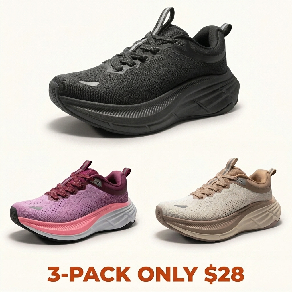 Women's Walking/Running Shoes — Cushioned Comfort, Breathable & Stylish