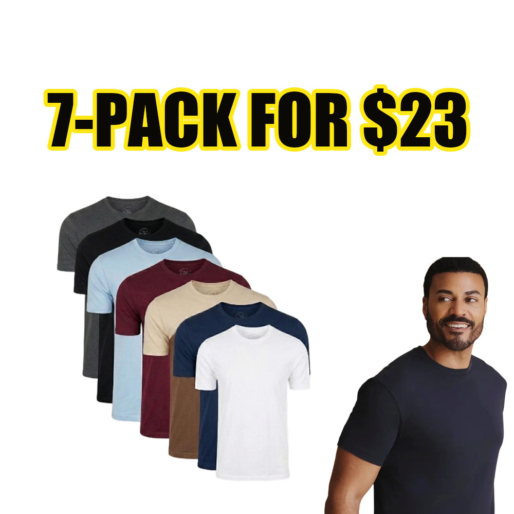 Men’s 10-Pack Essential Crew Neck T-Shirts – Everyday Premium Fit Basic Tee Set