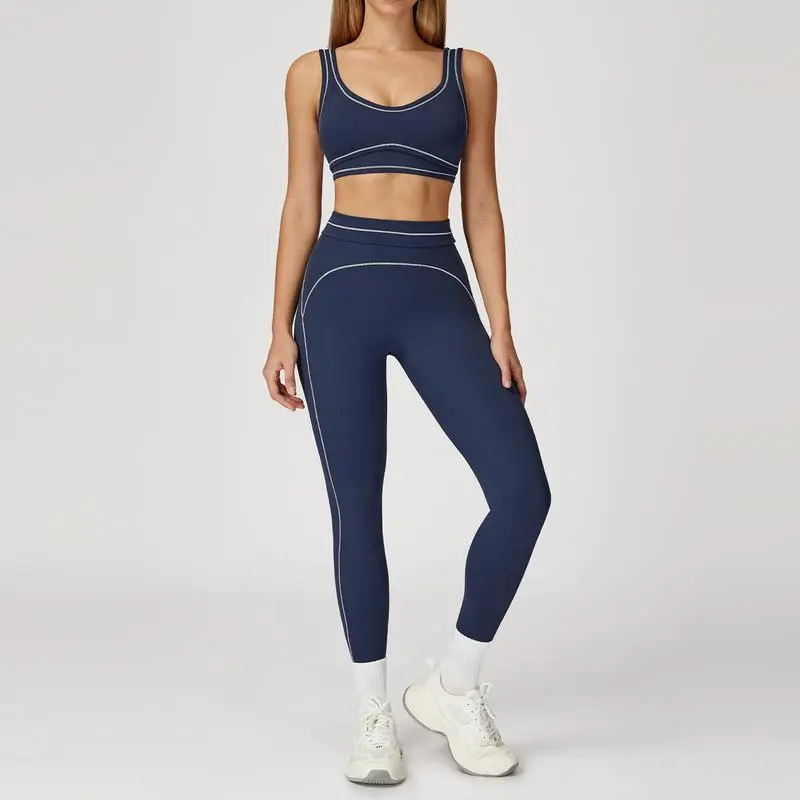 Women’s 2-Piece Sports Set – Color-Block Yoga Outfit