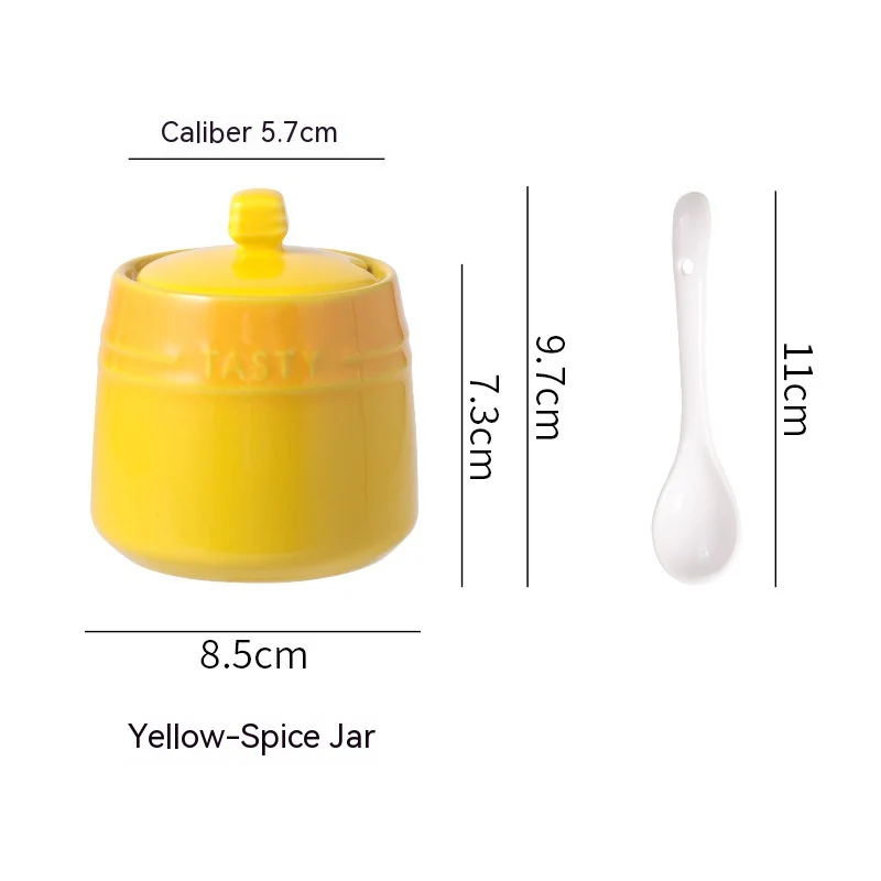 Colorful Nordic Style Ceramic Serving Jar with Spoon
