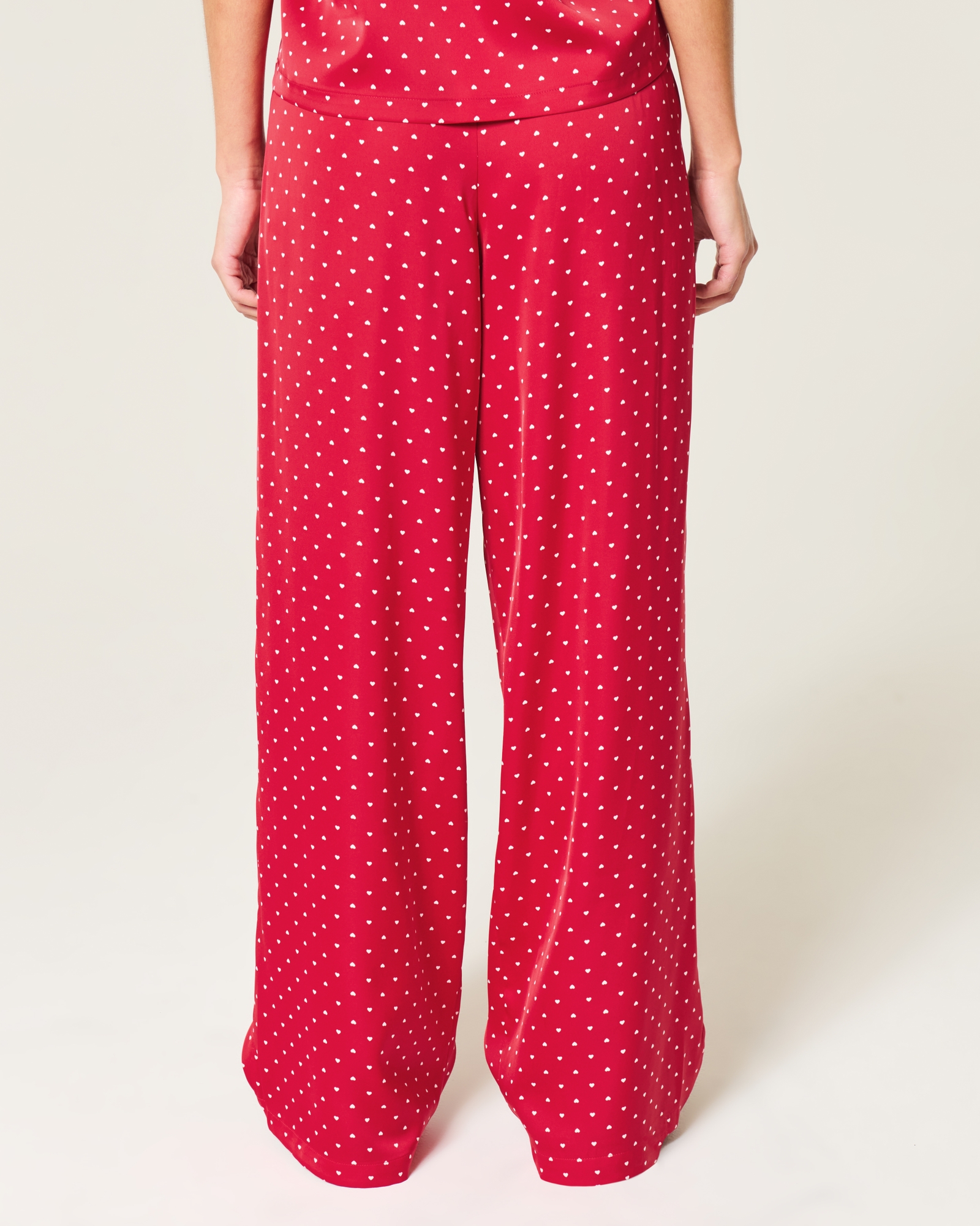 Heart Pattern Wide-Leg Pants