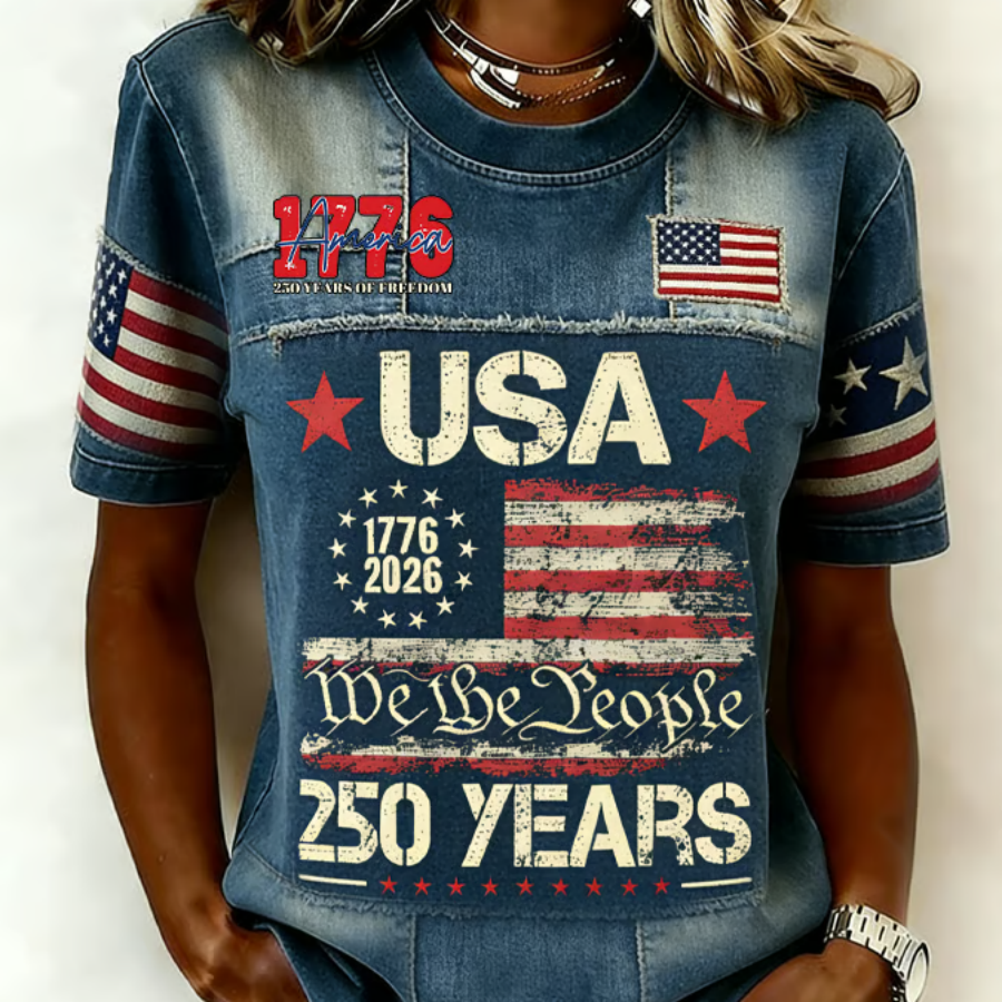 Women's 250th Anniversary American Art Print Casual T-Shirt