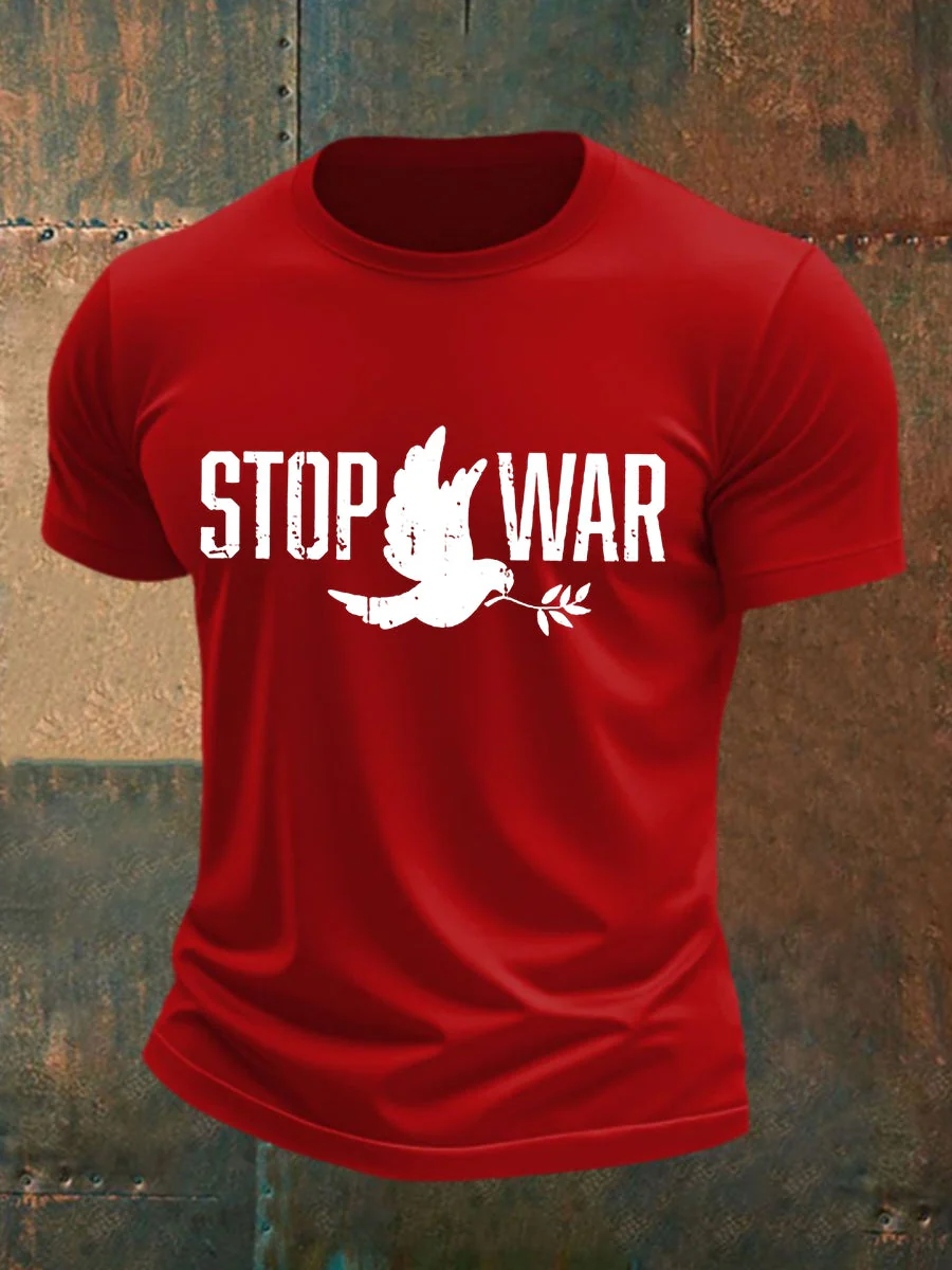 Men's No War cotton short-sleeved T-shirt
