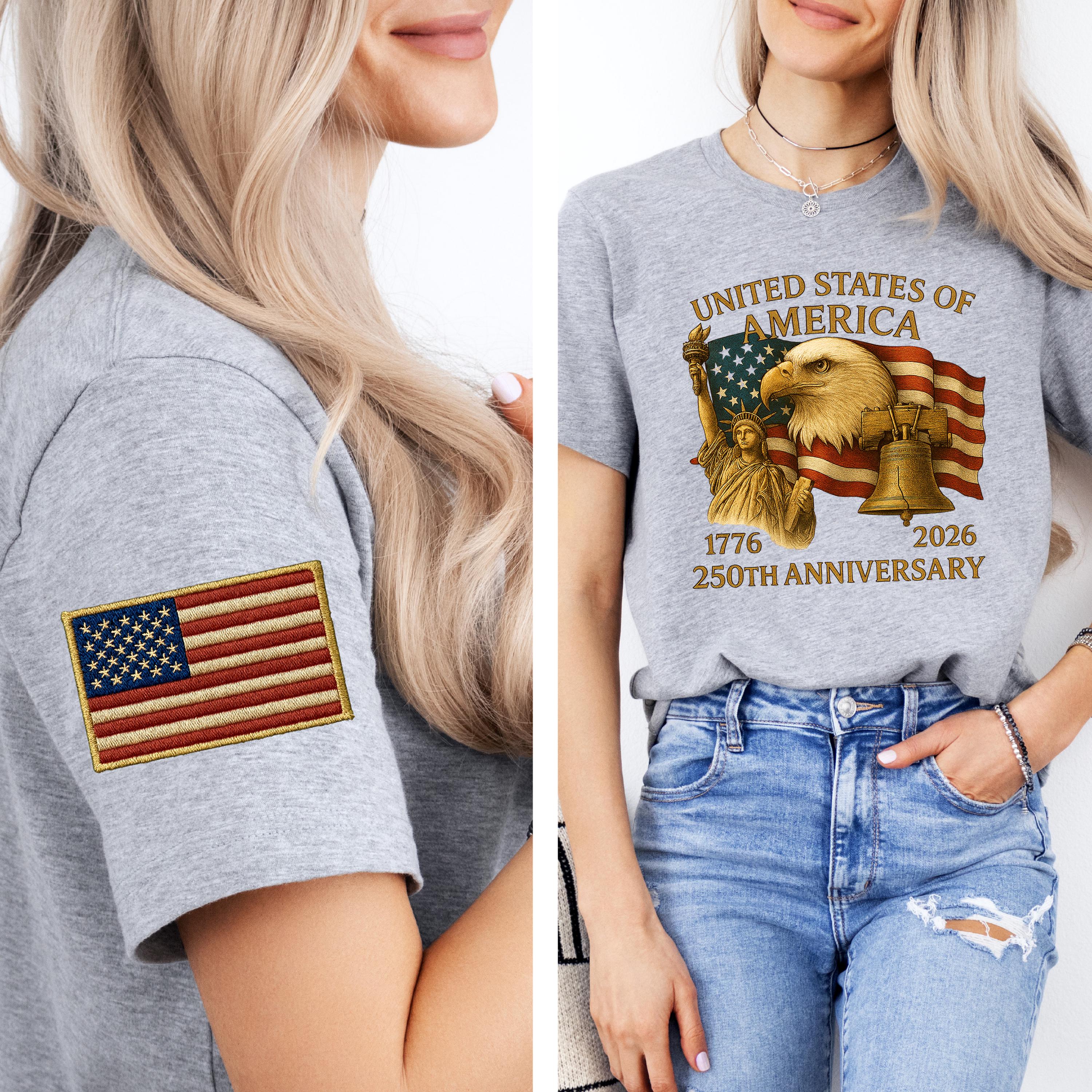 Women's Casual American 250Th Anniversary Commemorative T-Shirt