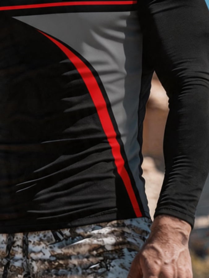 Men's Outdoor Sun Protection Breathable Cool Hooded Sun Protection Long-Sleeved Top