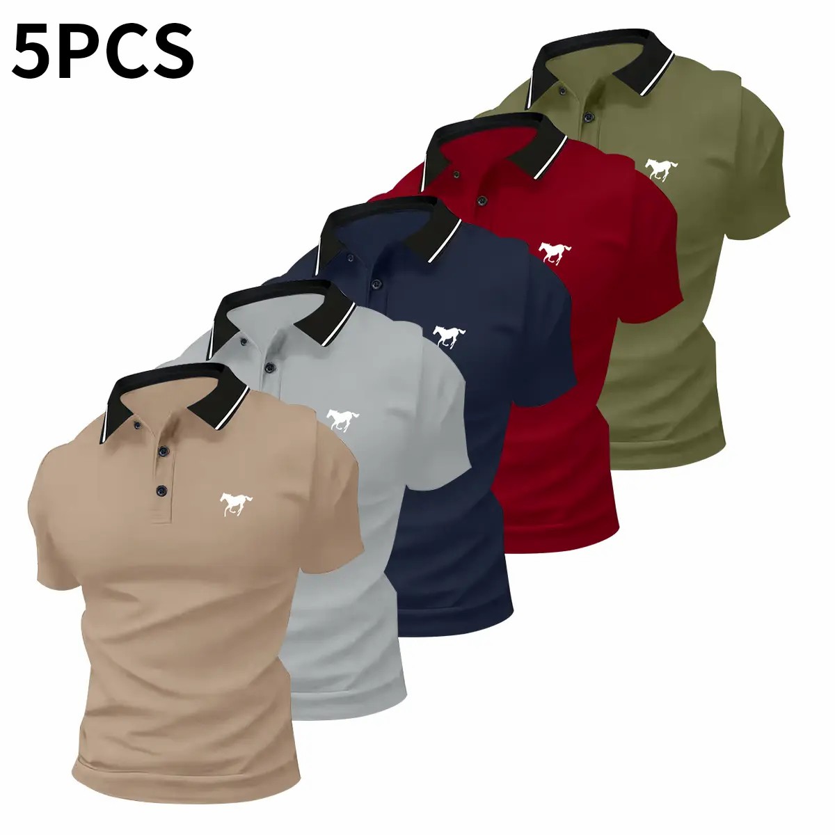 5-Pack Men's Classic Polo Shirts – Everyday Business Casual | Only $22.99