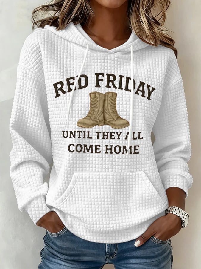 Women's Red Friday Print Hoodie