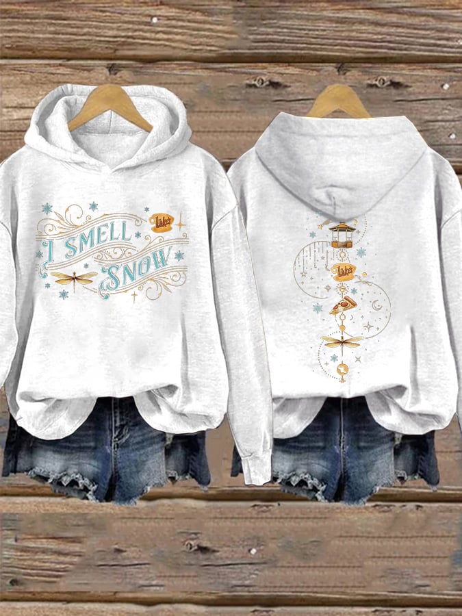 🔥HOT SALE🔥Retro I Smell Snow Luke’s Diner Dragonfly Inn Print Hoodie