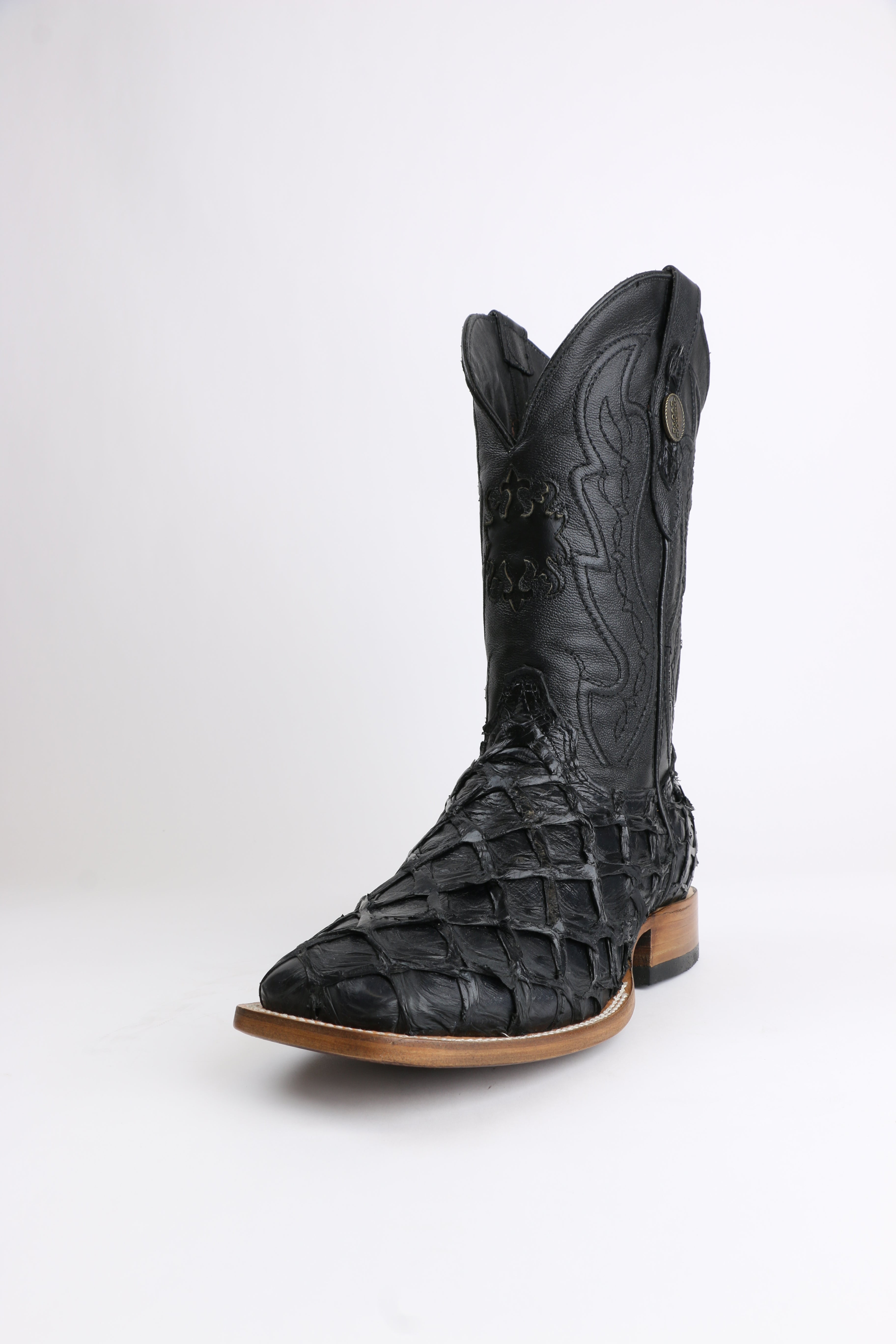 Chero's Premium Exotic Pirarucu Gloss Black Clearance Sale 70%OFF