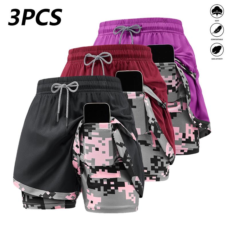 Women's yoga shorts with pockets and a drawstring waistband