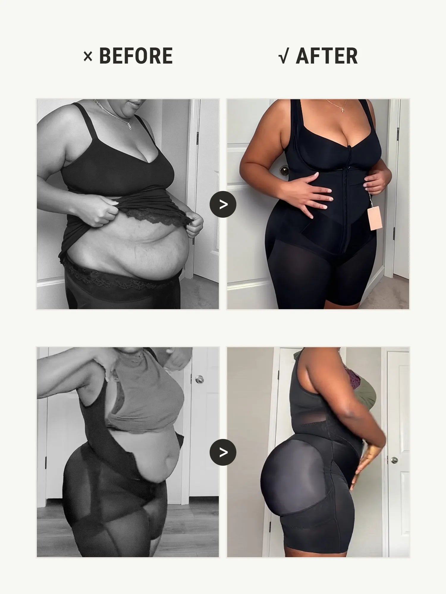 Feelingirl Full-Coverage Chest Faja Tummy Control Butt Lift Bodysuit