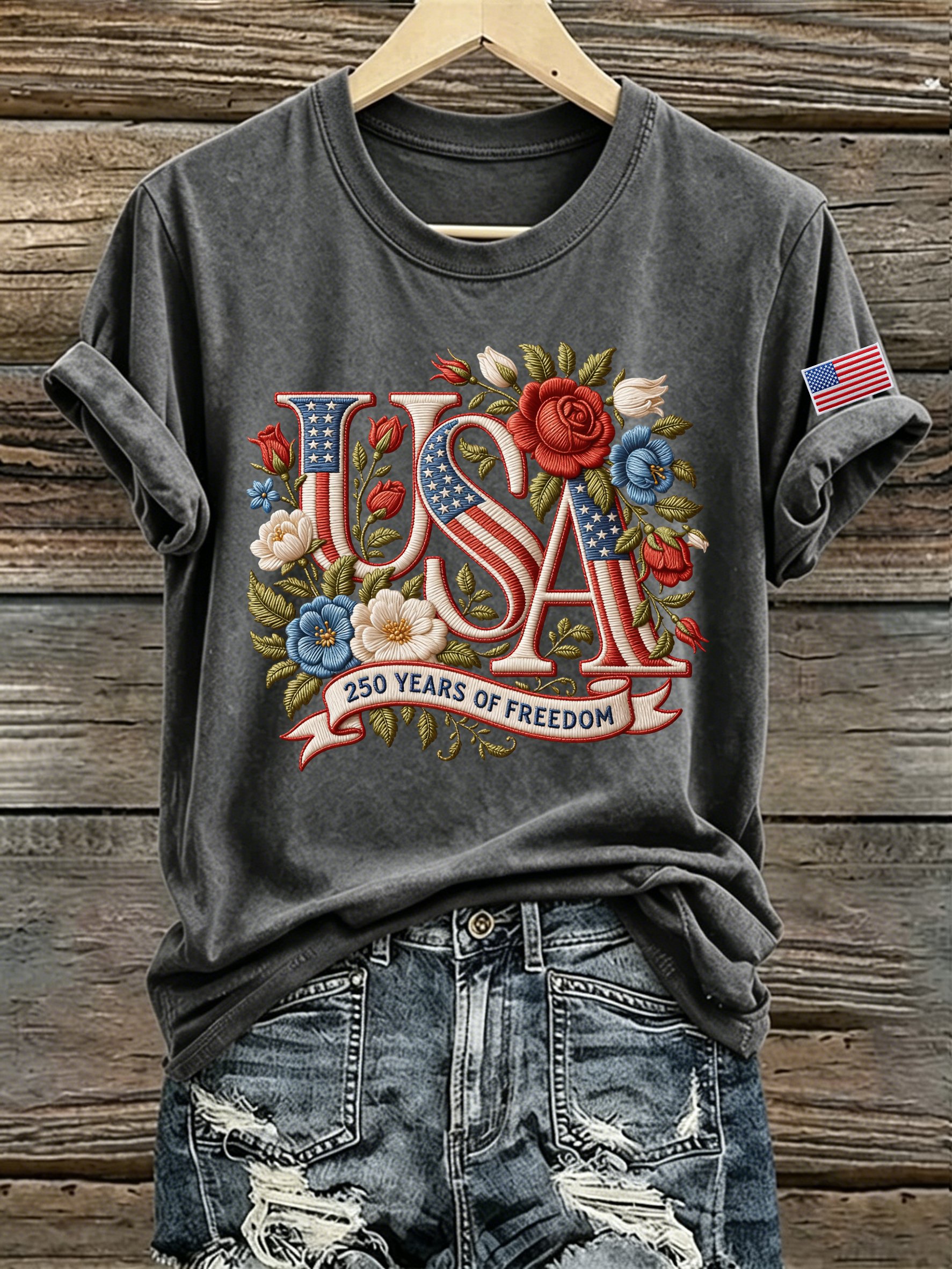 Women's 250 Years Of Freedom Print T-shirt