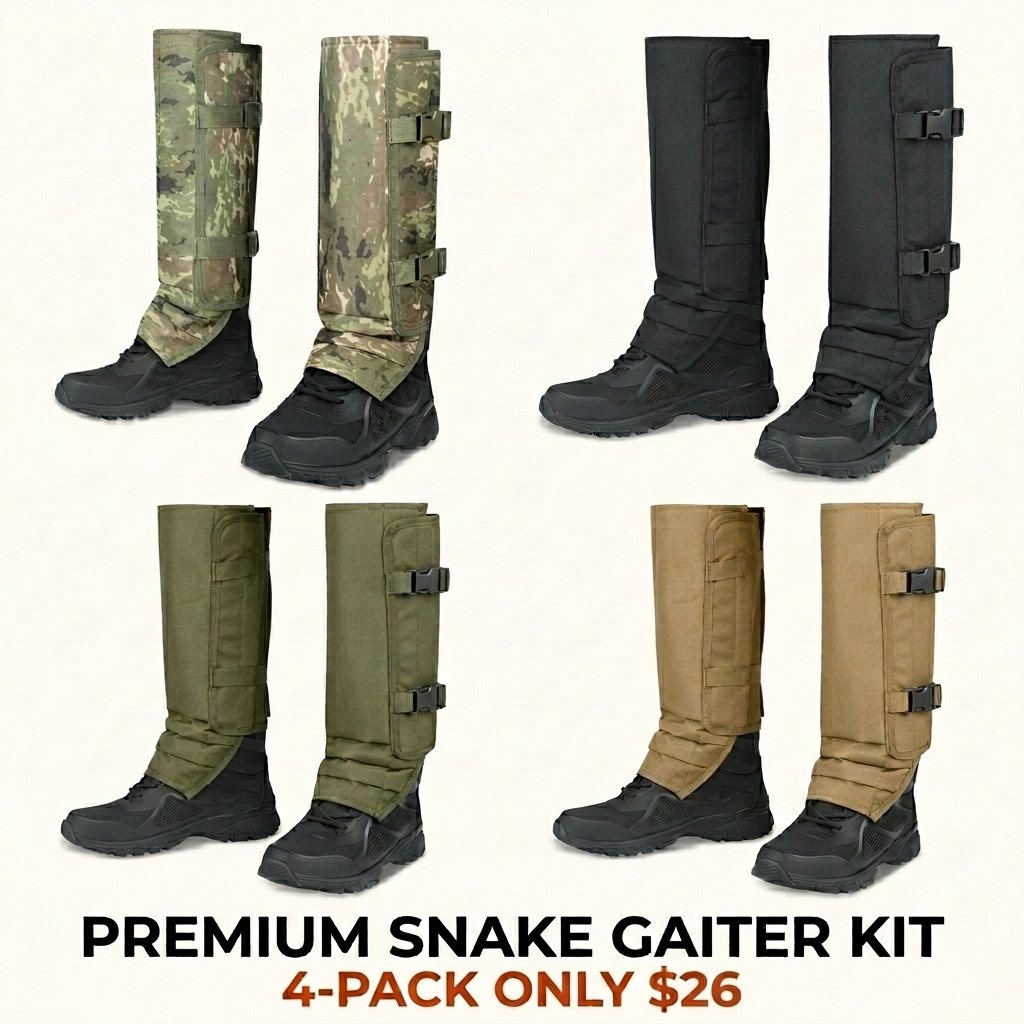 Unisex Adjustable Outdoor Snake-Resistant Leg Gaiters, Abrasion-Resistant Durable Fabric Protective Gear for Hunting, Hiking