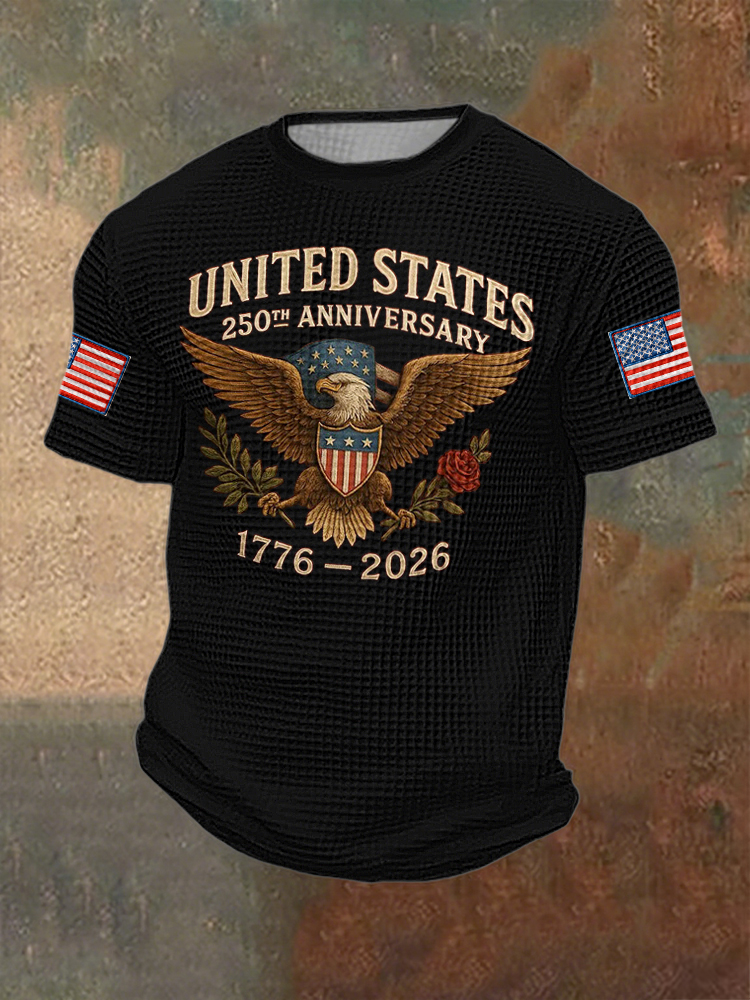 Men'S 250Th Anniversary Celebration Printed T-Shirt For American Independence Day