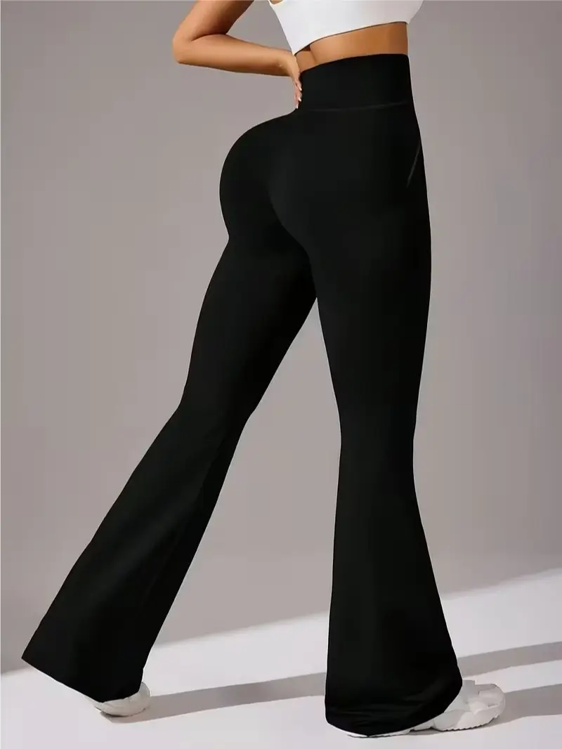 Women's High-Stretch Micro Flare Sweatpants – Soft Elastic Athleisure Gym Pants for Yoga & Casual Wear