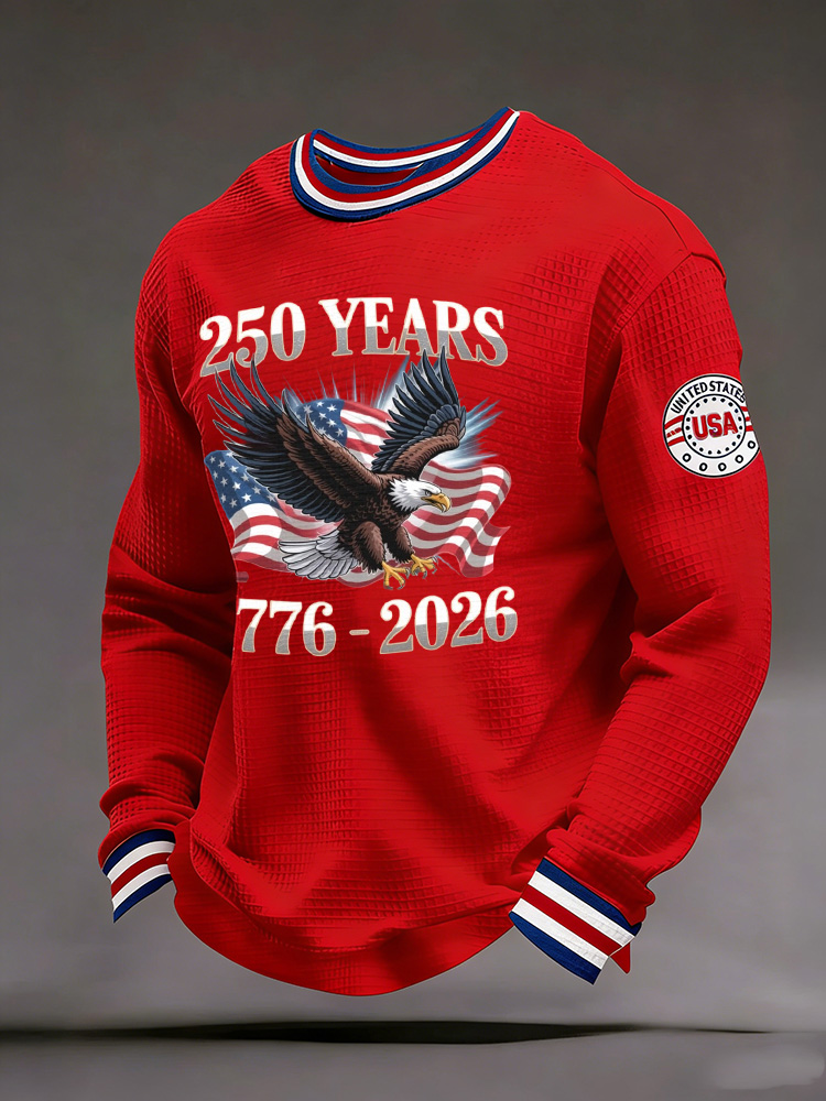 Unisex 250Th Anniversary Celebration Waffle Round Neck Long Sleeve T-Shirt