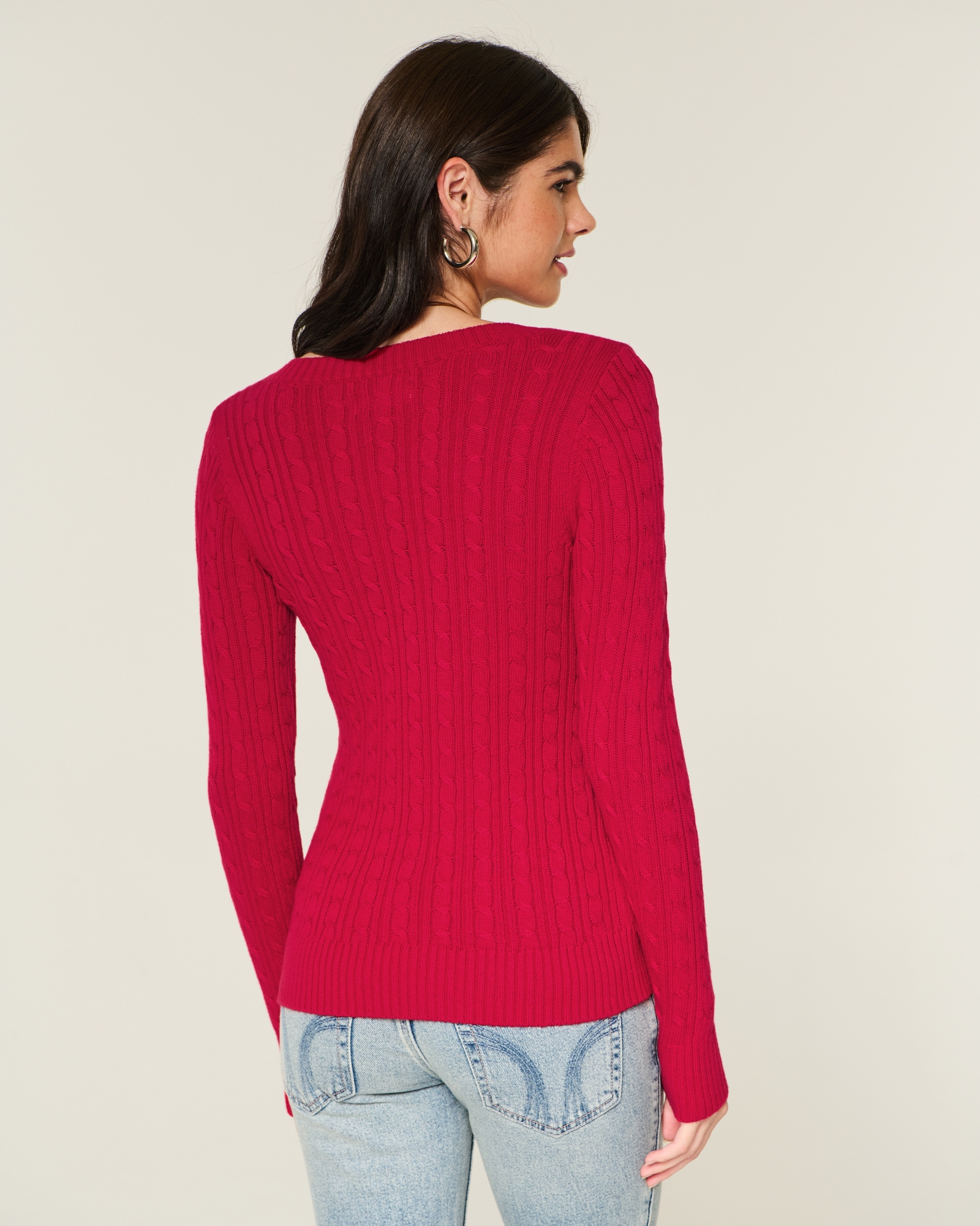 Cable-Knit Icon V-Neck Sweater