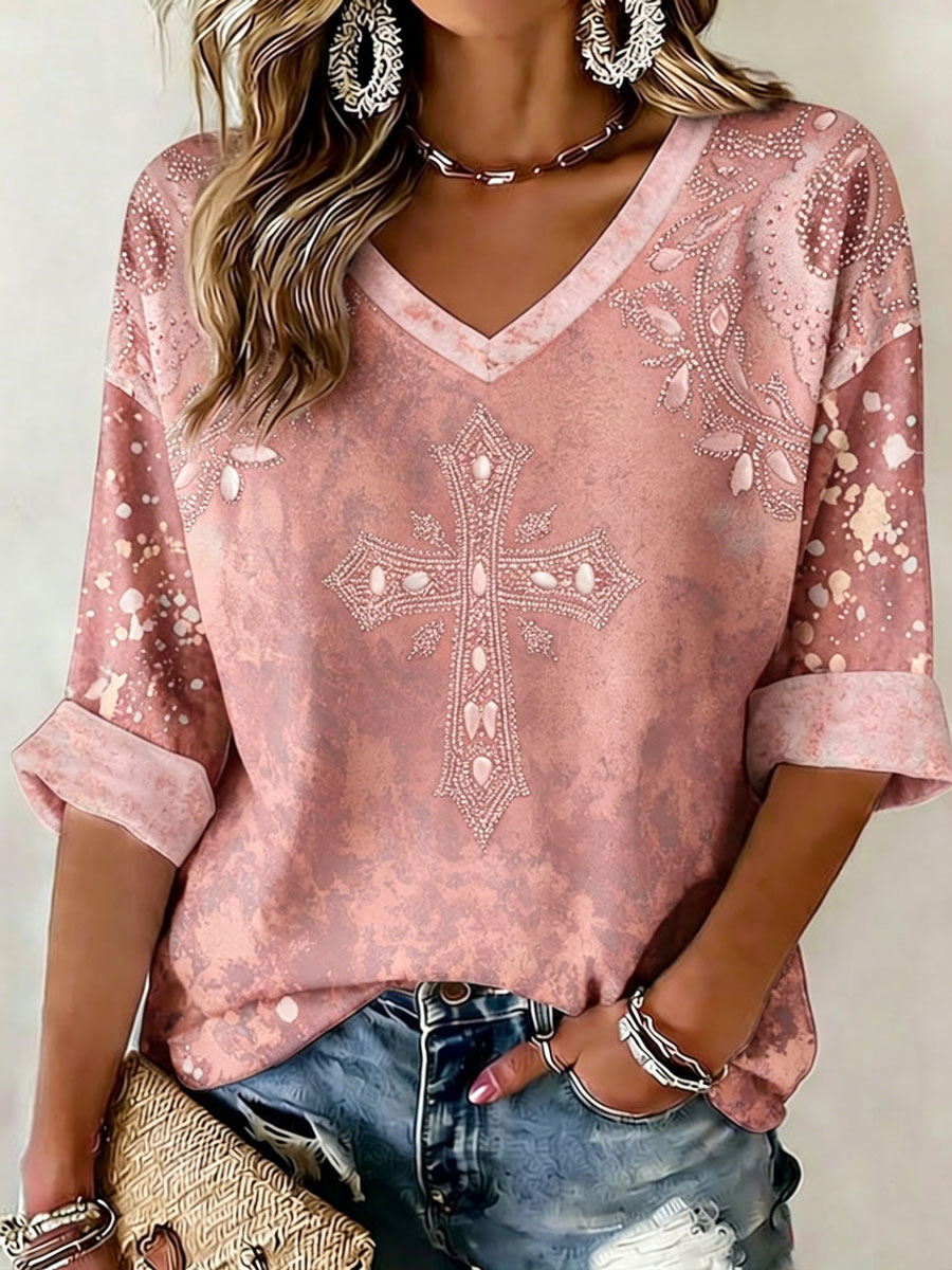 Women'S  Faith Printed Casual  T-Shirt